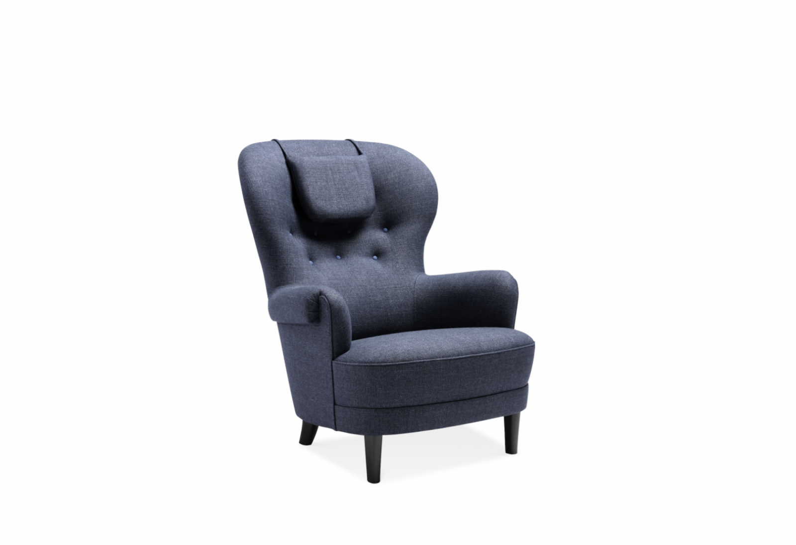 Fåtölj Rundrygg av Carl Malmsten Fåtölj Rundrygg av Carl Malmsten med sits på nozagbotten och stoppning med kallskum/polyeter/fiberfil.