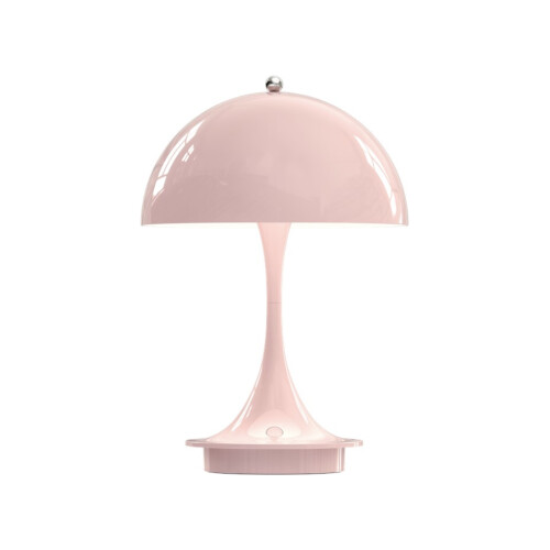 Portabel lampa Panthella 160 från Louis Poulsen i ljusrosa