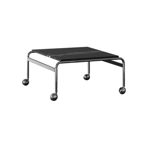 Exklusiv carrara-/nero marquina-marmor skiva samt förkromat stativ från DUX.