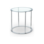 Bord Dux med kromstativ och härdat glas.