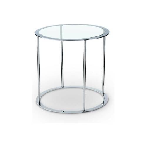 Bord Dux med kromstativ och härdat glas.