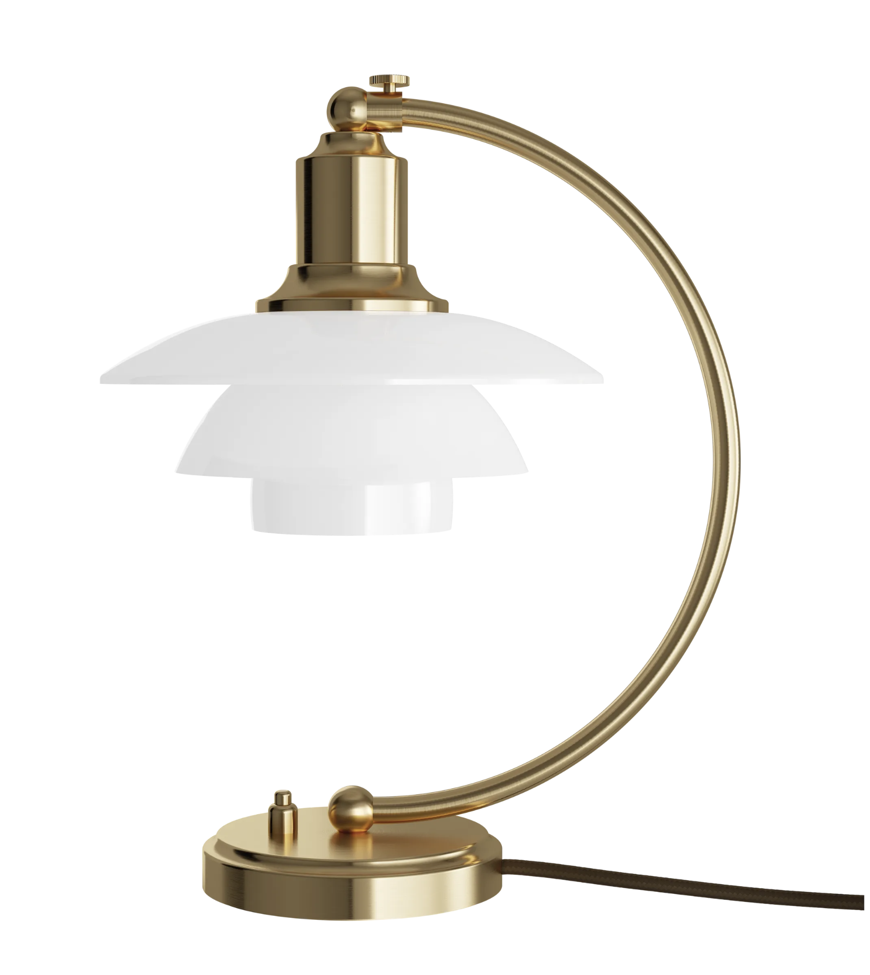 Louis Poulsen Luna Louis Poulsen Luna lampa i mässing med tre skärmar i vitt opalglas