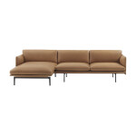 MUUTO outline soffa i divanmodell med cognac läder