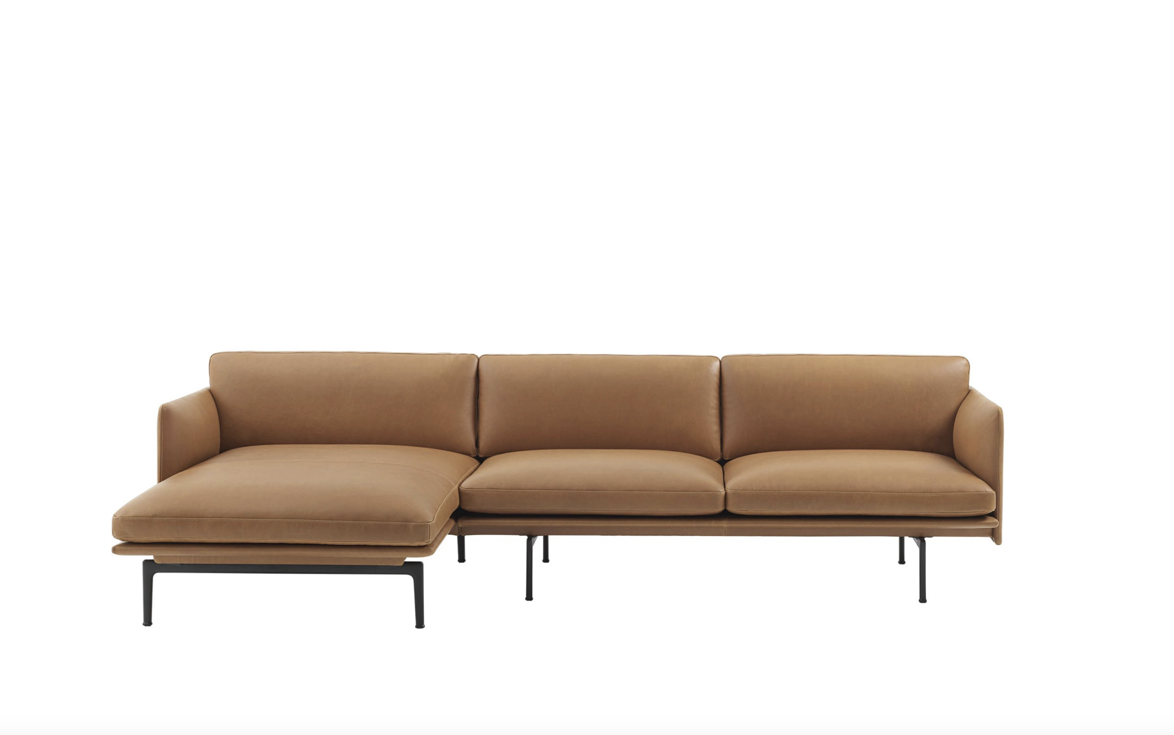 MUUTO Outline Divan MUUTO outline soffa i divanmodell med cognac läder