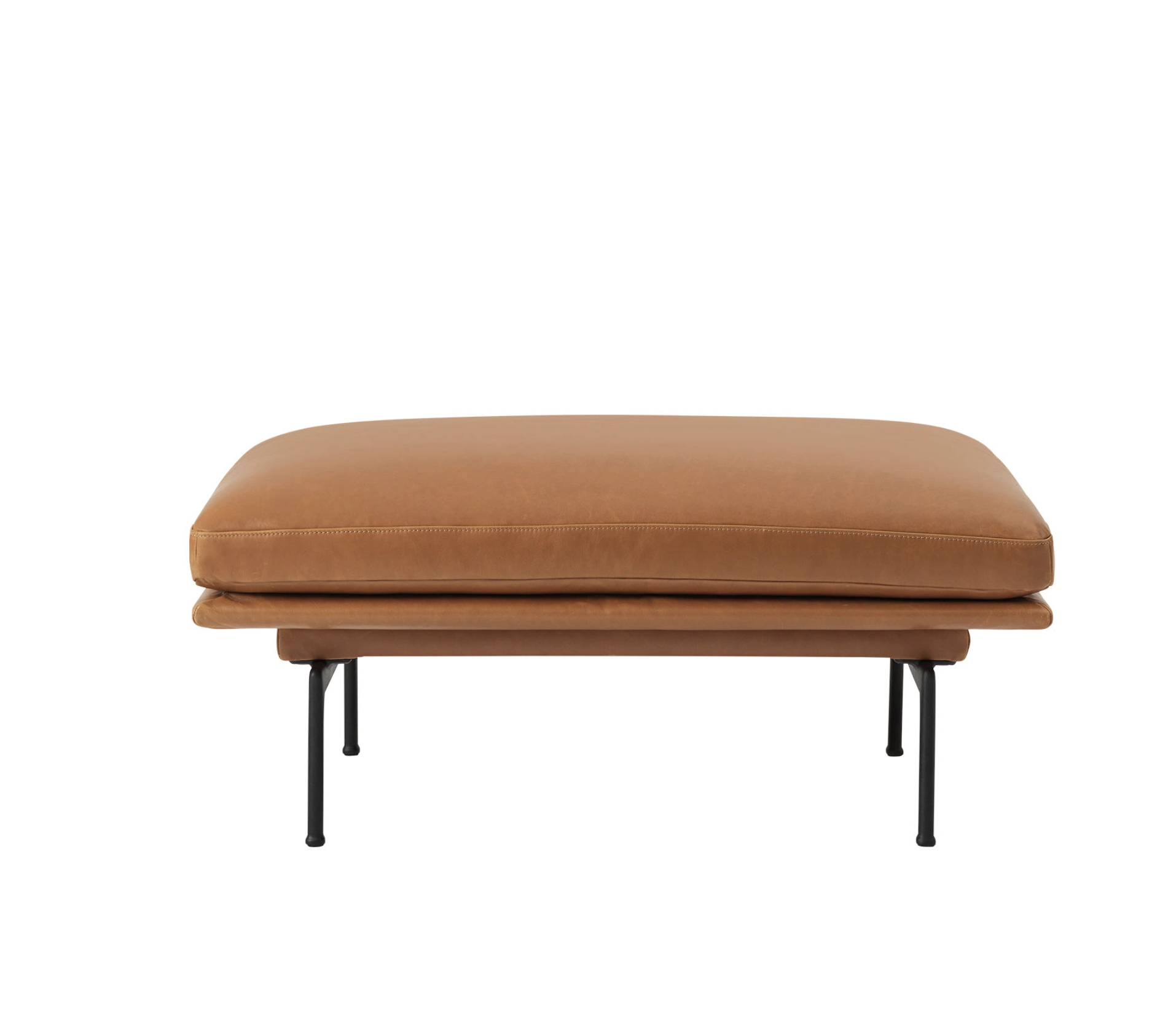 MUUTO Outline Pouf MUUTO outline pall i cognac läder och svart underrede