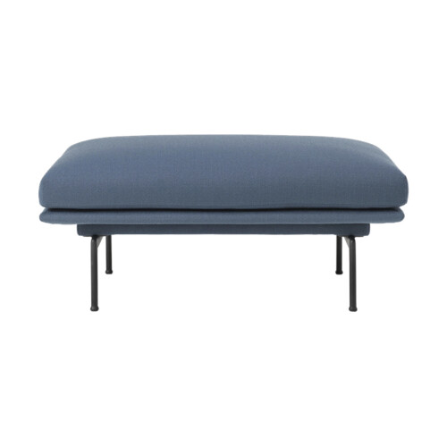MUUTO outline pall i blått tyg och svart underrede