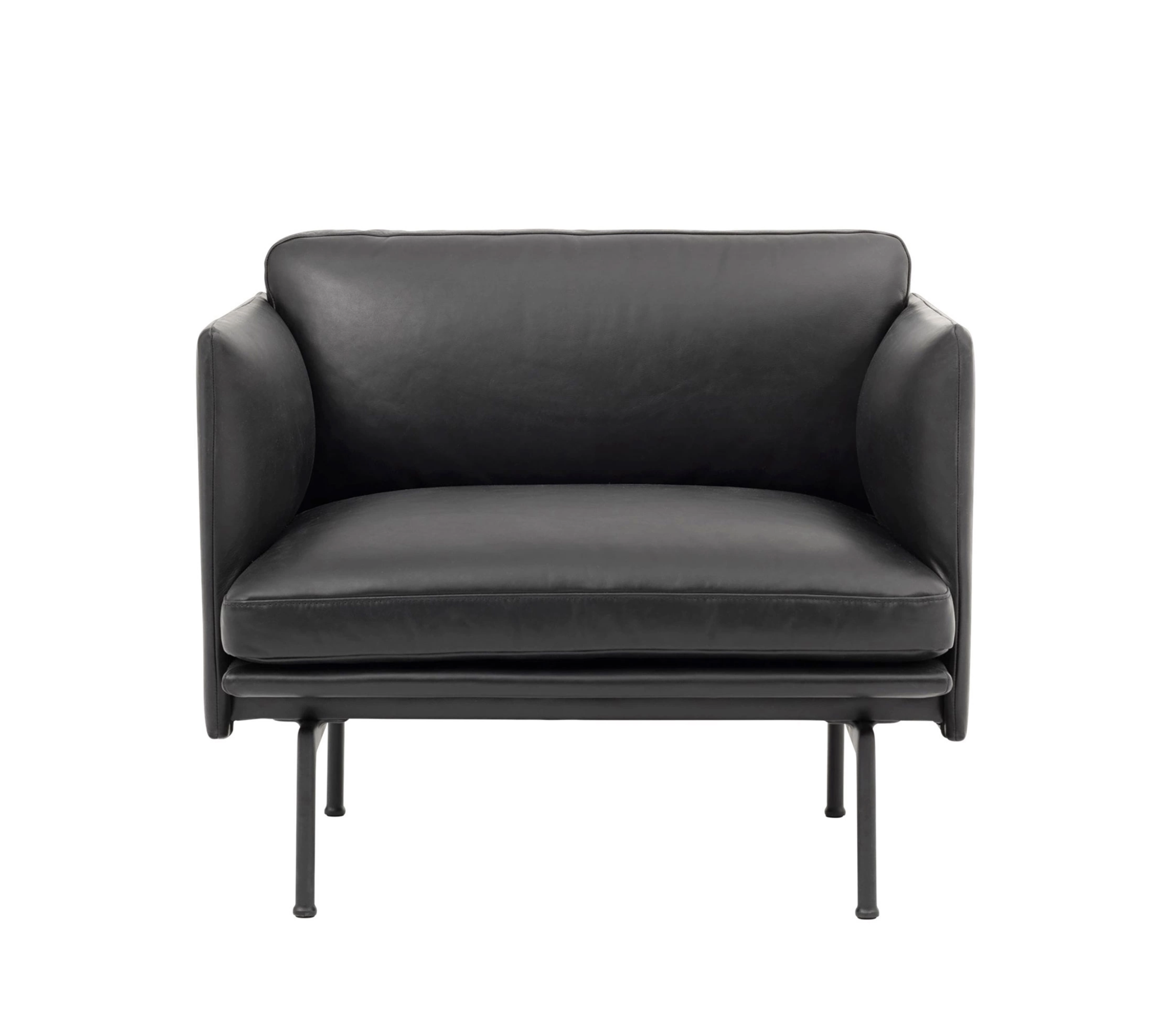 MUUTO Outline Chair svart läder MUUTO Outline Chair i svart läder med svart underrede