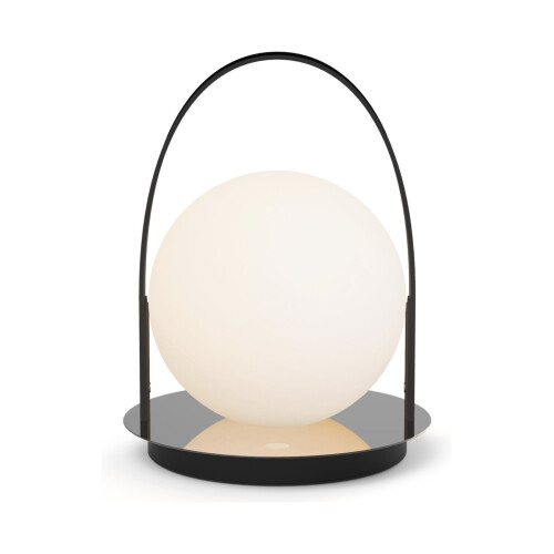 Bola lantern från Pablo med svart läder och krom.