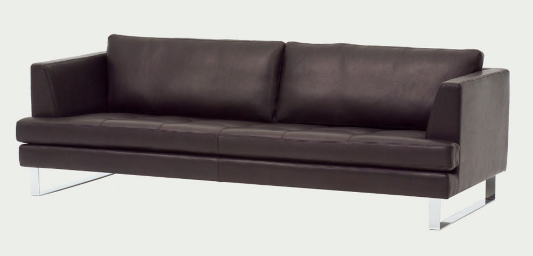 Nielaus Scala lounge soffa Nielaus Scala lounge soffa i mörkt läder med kromunderrede