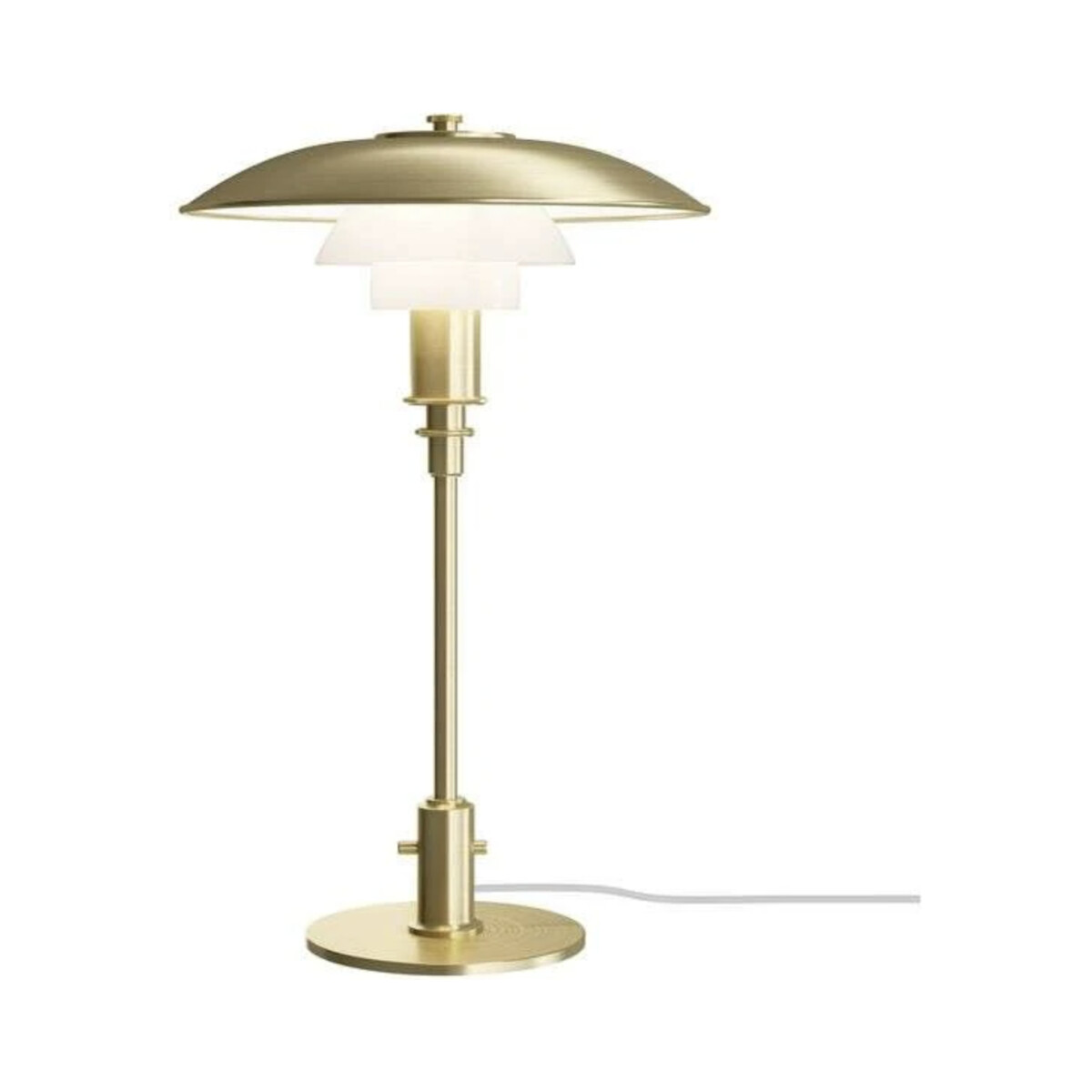 Limiterad PH 3/2 lampa med toppskärm i rå mässing.