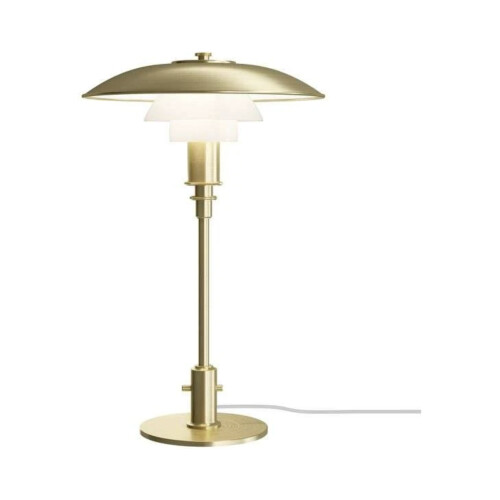 Limiterad PH 3/2 lampa med toppskärm i rå mässing.