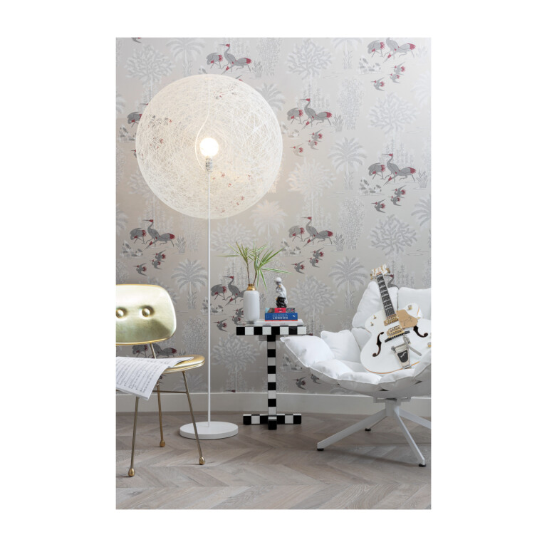 MOOOI Chess lampa med skärm i spunnet vitt glasfibrer format som ett klot