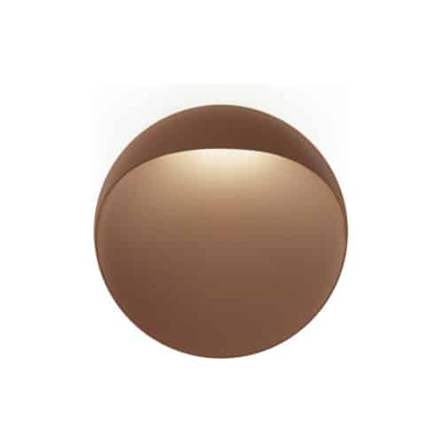louis poulsen corten aluminium flindt. Rund lampa med ljus som lyser upp ovanifrån