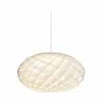 Pendel Patera Oval från Louis Poulsen. Vit oval lampa med plastskärmar i sprialform