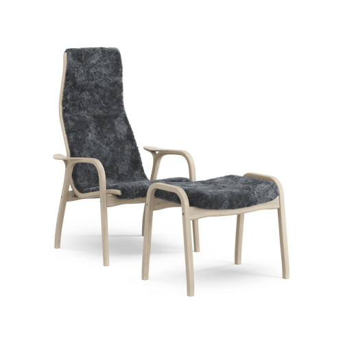 Lamino ek vitpigmenterad lack, fårskinn charcoal