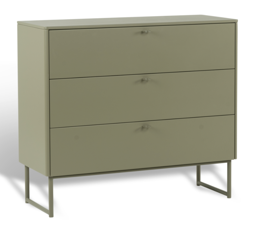 Deus byrå från Mavis Deus byrå i olivgrå, MDF, Plywood, ekfanér och stål